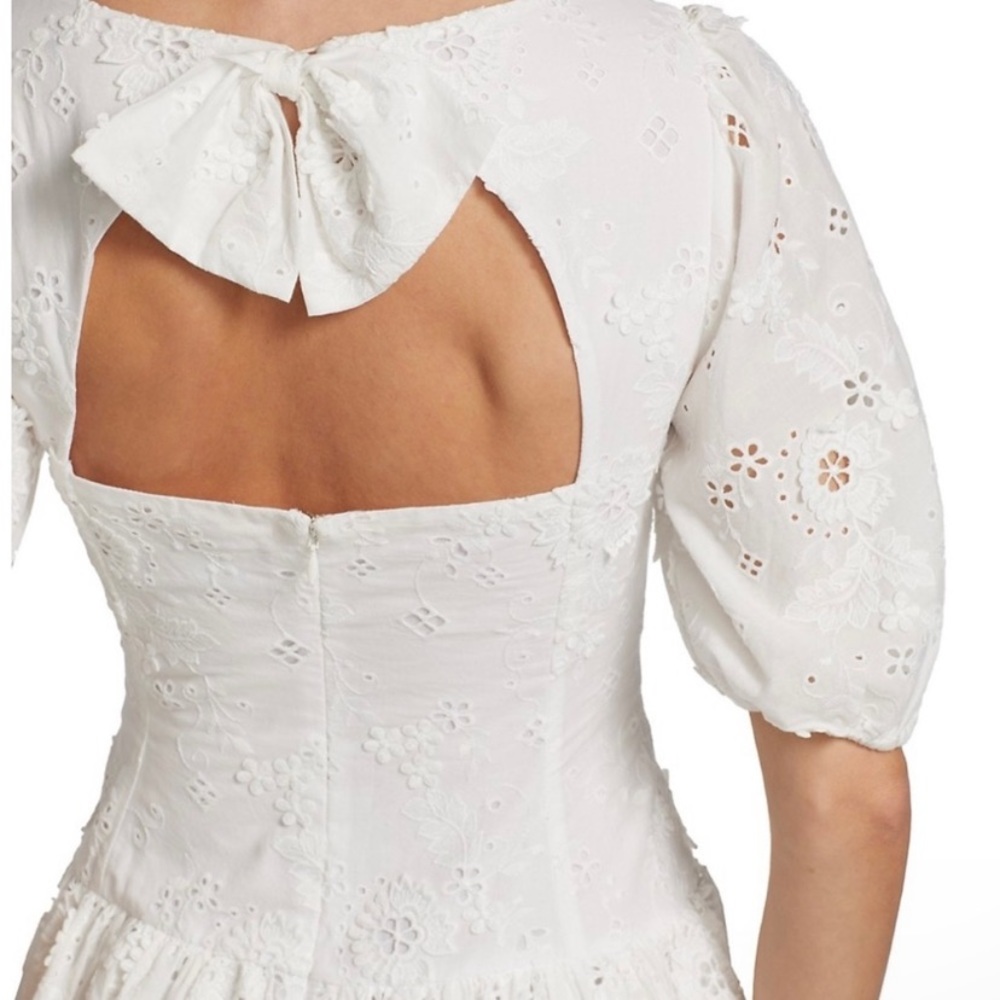NWT MARCHESA NOTTE Ivory Eyelet Dress 2 - Picture 7 of 16